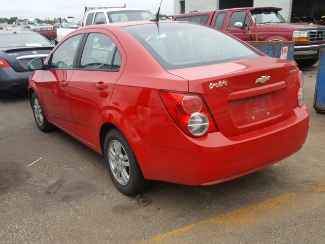 1G1JA5SH7C4143213 - 2012 CHEVROLET SONIC LS RED photo 3