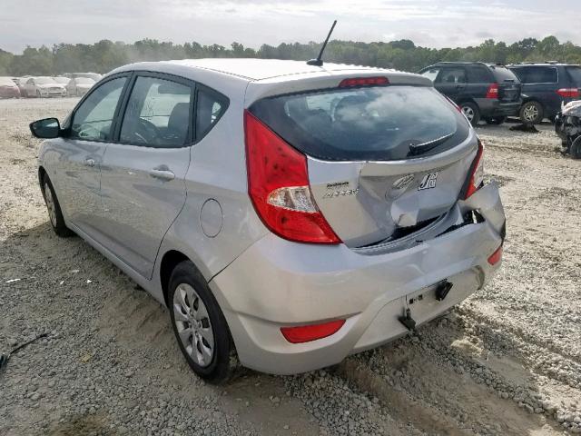 KMHCT5AEXFU208783 - 2015 HYUNDAI ACCENT GS SILVER photo 3