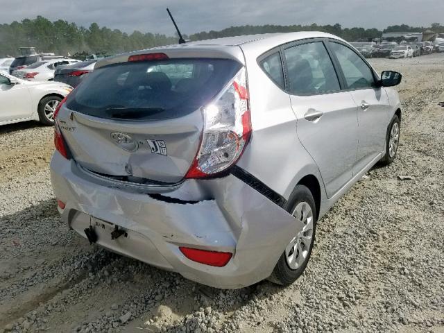 KMHCT5AEXFU208783 - 2015 HYUNDAI ACCENT GS SILVER photo 4