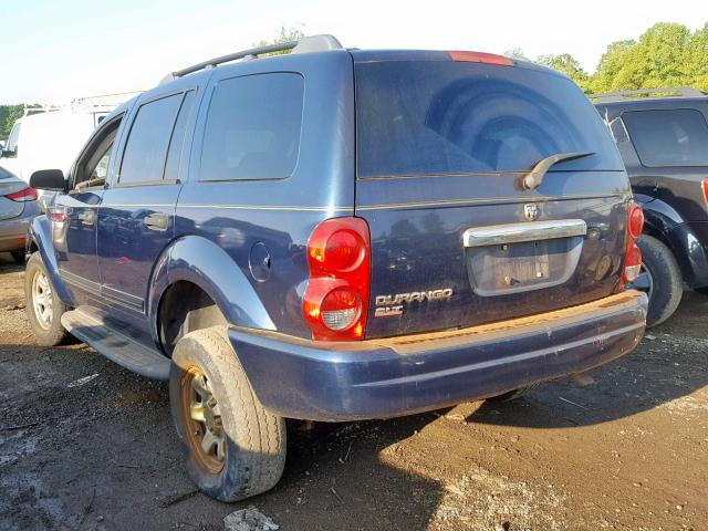 1D4HD48N25F532243 - 2005 DODGE DURANGO SL BLUE photo 3