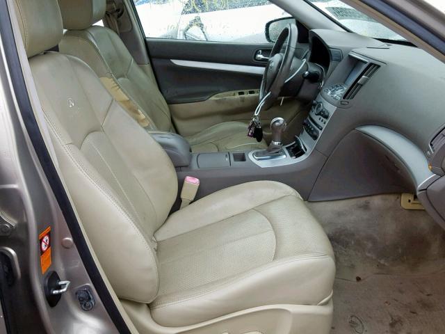 JNKCV61E09M010706 - 2009 INFINITI G37 BASE BEIGE photo 5