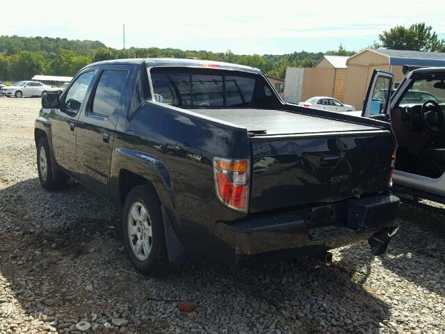 2HJYK165X7H540768 - 2007 HONDA RIDGELINE BLACK photo 3