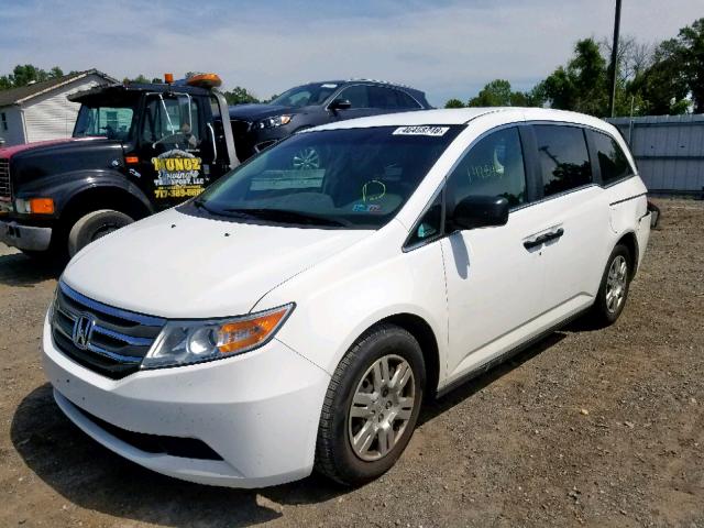 5FNRL5H29BB021256 - 2011 HONDA ODYSSEY LX WHITE photo 2