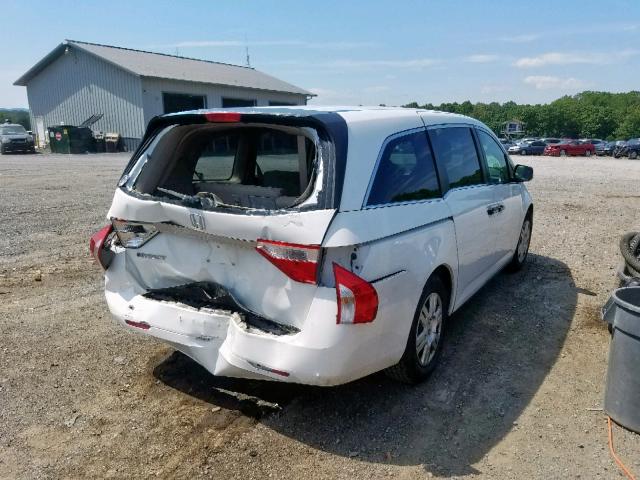 5FNRL5H29BB021256 - 2011 HONDA ODYSSEY LX WHITE photo 4