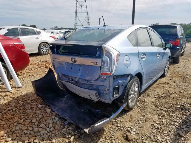 JTDKN3DP3D3041066 - 2013 TOYOTA PRIUS PLUG BLUE photo 4