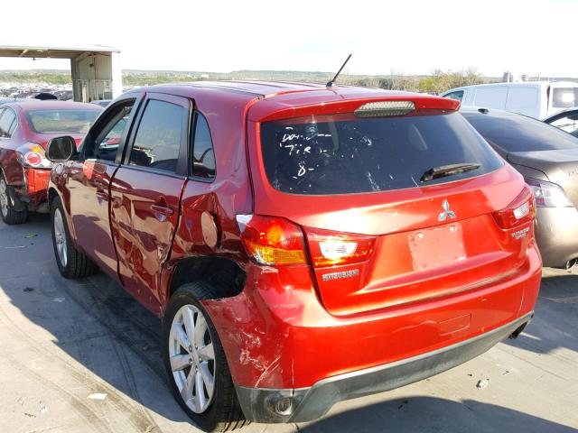 4A4AP3AU1DE017300 - 2013 MITSUBISHI OUTLANDER RED photo 3