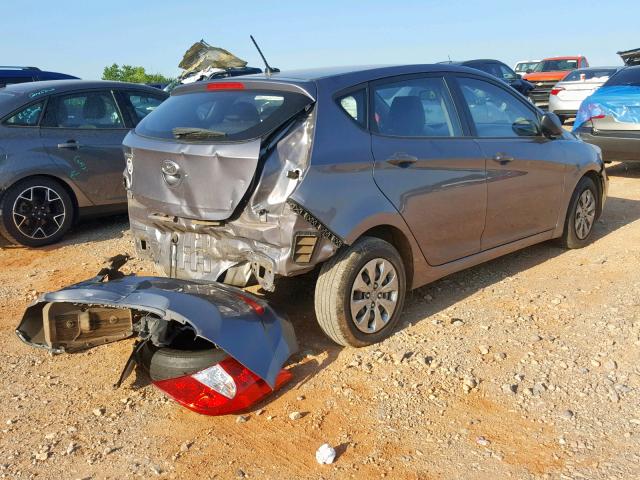 KMHCT5AE7FU218865 - 2015 HYUNDAI ACCENT GS GRAY photo 4