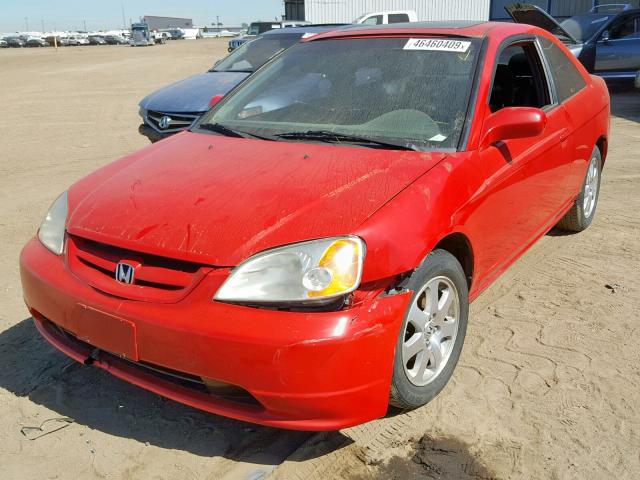 1HGEM22013L083090 - 2003 HONDA CIVIC EX RED photo 2