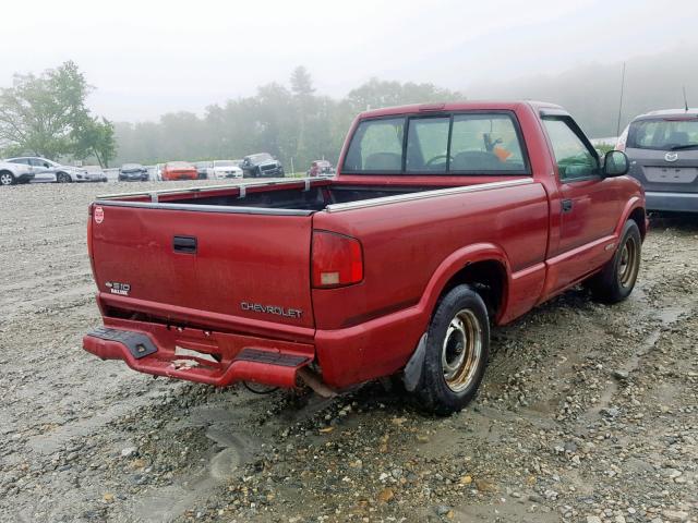 1GCCS1443TK164961 - 1996 CHEVROLET S TRUCK S1 RED photo 4