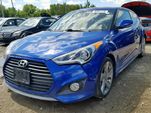 KMHTC6AEXDU111196 - 2013 HYUNDAI VELOSTER T BLUE photo 2