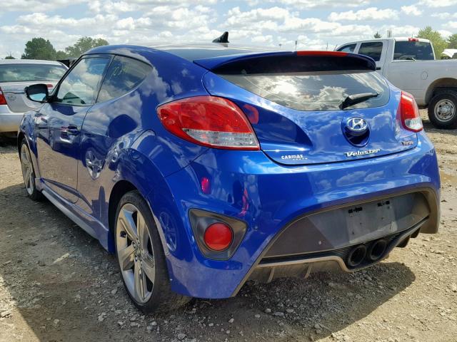 KMHTC6AEXDU111196 - 2013 HYUNDAI VELOSTER T BLUE photo 3