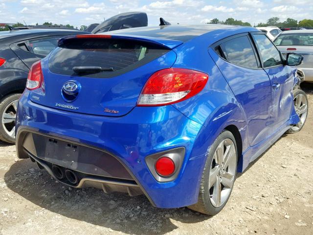 KMHTC6AEXDU111196 - 2013 HYUNDAI VELOSTER T BLUE photo 4