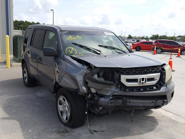 5FNYF3H27AB004705 - 2010 HONDA PILOT LX GRAY photo 1