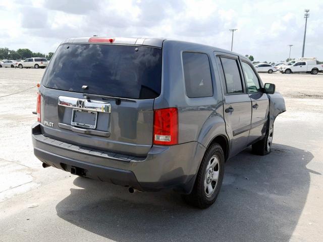 5FNYF3H27AB004705 - 2010 HONDA PILOT LX GRAY photo 4