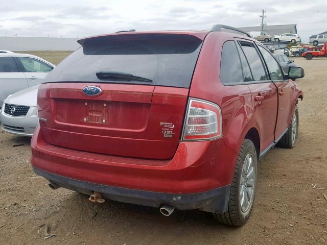 2FMDK48C87BA34516 - 2007 FORD EDGE SEL RED photo 4