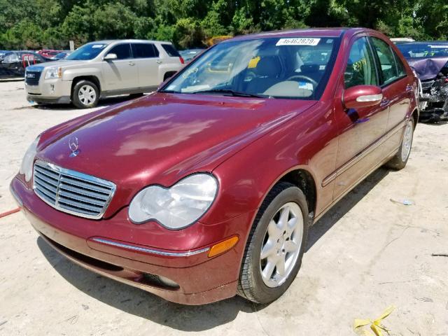 WDBRF61JX1F095857 - 2001 MERCEDES-BENZ C 240 BURGUNDY photo 2