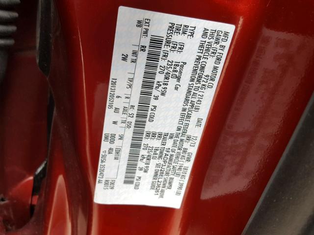 1FADP3J28EL236261 - 2014 FORD FOCUS TITA RED photo 10