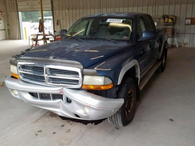 1B7HG48N42S541064 - 2002 DODGE DAKOTA QUA BLUE photo 2