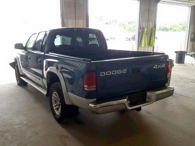 1B7HG48N42S541064 - 2002 DODGE DAKOTA QUA BLUE photo 3