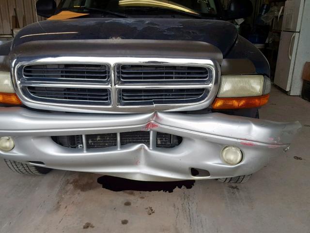 1B7HG48N42S541064 - 2002 DODGE DAKOTA QUA BLUE photo 9