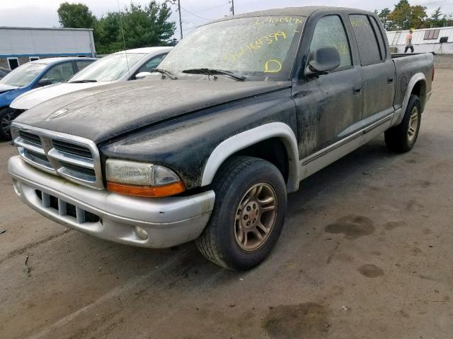 1D7HL48K04S507309 - 2004 DODGE DAKOTA QUA BLACK photo 2