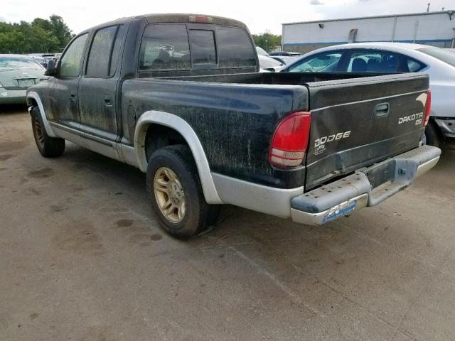 1D7HL48K04S507309 - 2004 DODGE DAKOTA QUA BLACK photo 3