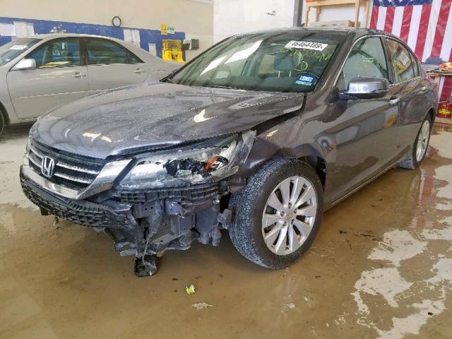 1HGCR3F88DA020046 - 2013 HONDA ACCORD EXL GRAY photo 2