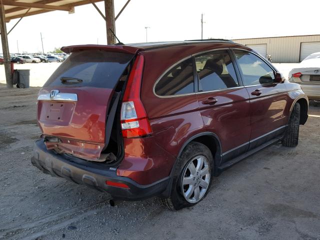 JHLRE38758C049333 - 2008 HONDA CR-V EXL BURGUNDY photo 4