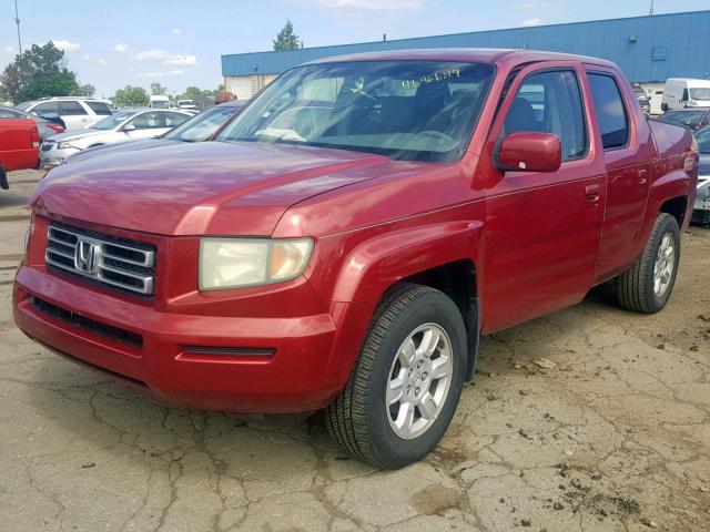 2HJYK16476H554326 - 2006 HONDA RIDGELINE RED photo 2