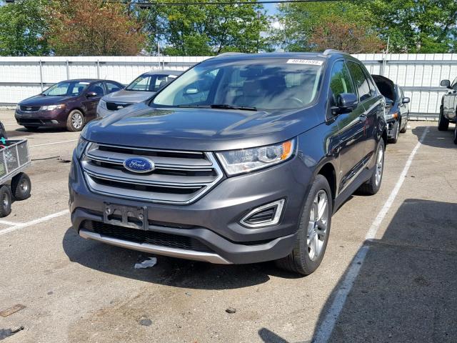 2FMTK4K8XFBC27295 - 2015 FORD EDGE TITAN GRAY photo 2