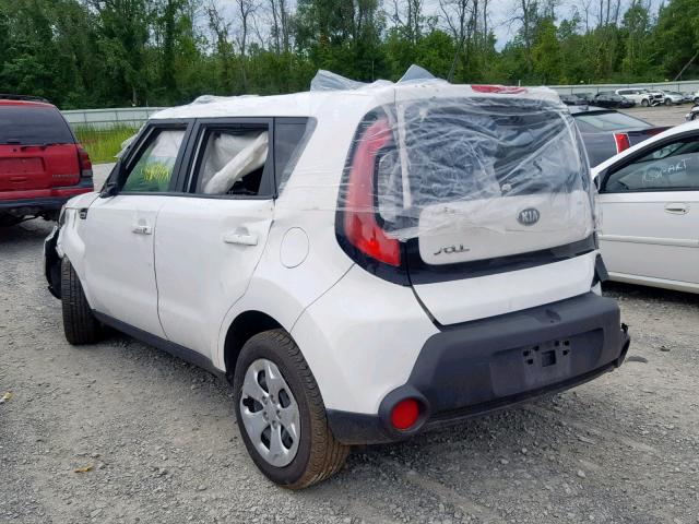 KNDJN2A28F7226739 - 2015 KIA SOUL WHITE photo 3