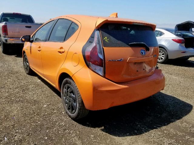 JTDKDTB3XF1108442 - 2015 TOYOTA PRIUS C ORANGE photo 3