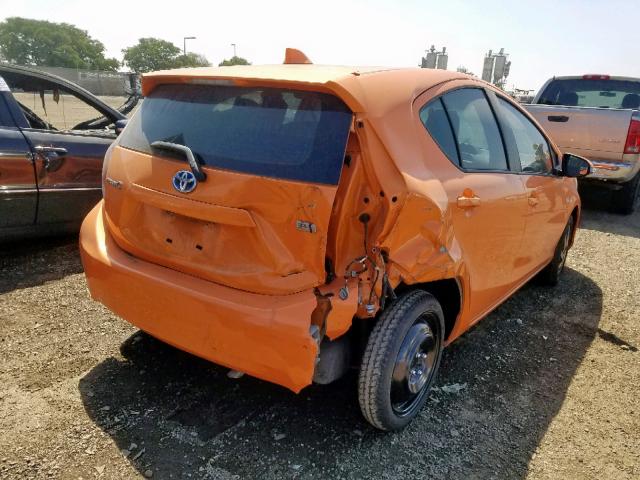 JTDKDTB3XF1108442 - 2015 TOYOTA PRIUS C ORANGE photo 4