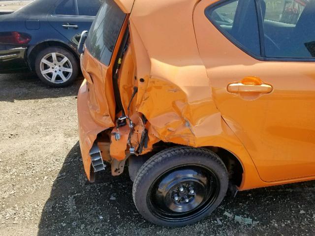 JTDKDTB3XF1108442 - 2015 TOYOTA PRIUS C ORANGE photo 9