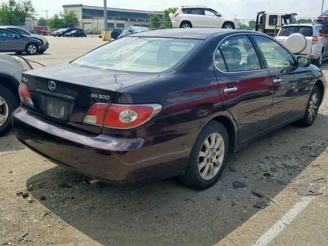 JTHBF30G830134621 - 2003 LEXUS ES 300 MAROON photo 4