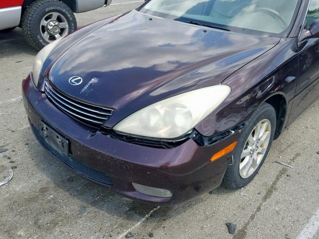 JTHBF30G830134621 - 2003 LEXUS ES 300 MAROON photo 9