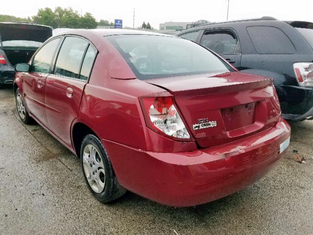 1G8AJ54F14Z161384 - 2004 SATURN ION LEVEL BURGUNDY photo 3