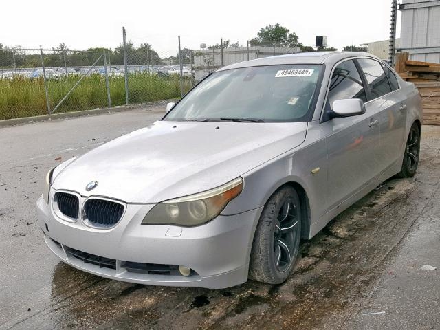 WBANA53554B851628 - 2004 BMW 525 I SILVER photo 2