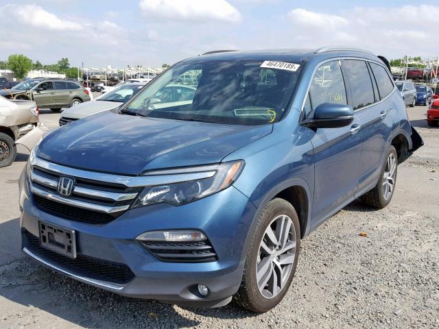 5FNYF6H94HB013693 - 2017 HONDA PILOT TOUR TEAL photo 2