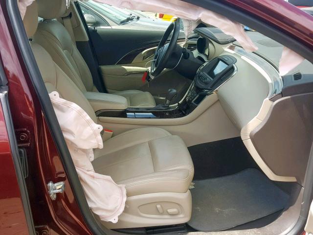 1G4GB5G38FF226584 - 2015 BUICK LACROSSE MAROON photo 5