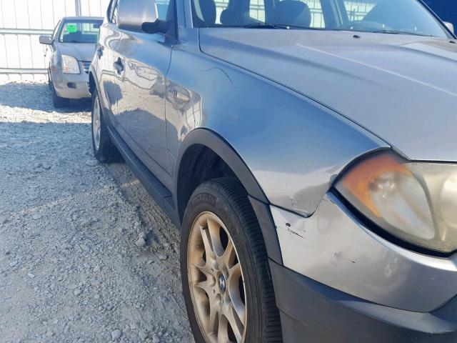 WBXPA73404WC42699 - 2004 BMW X3 2.5I GRAY photo 9