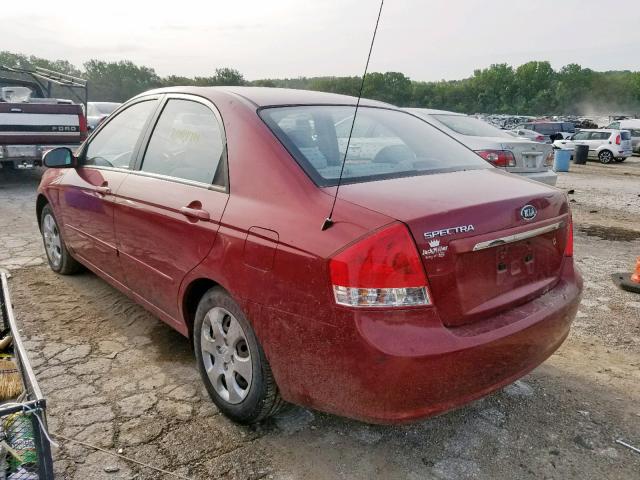 KNAFE121785538732 - 2008 KIA SPECTRA EX MAROON photo 3