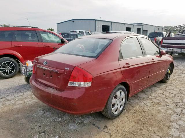 KNAFE121785538732 - 2008 KIA SPECTRA EX MAROON photo 4