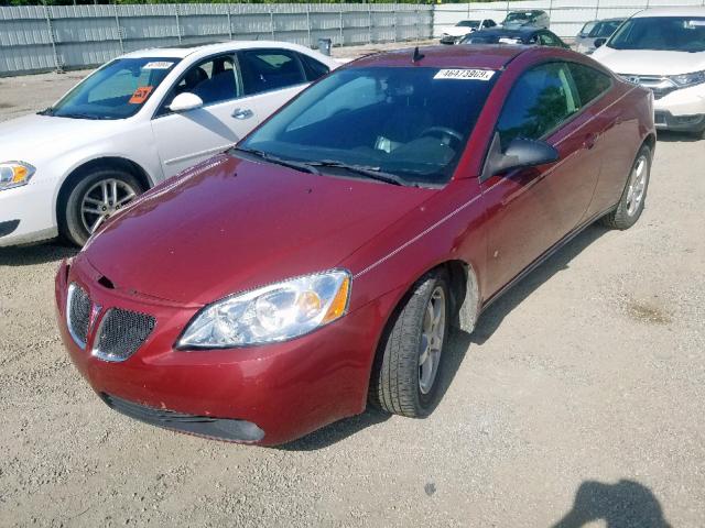 1G2ZH17N394220752 - 2009 PONTIAC G6 GT BURGUNDY photo 2