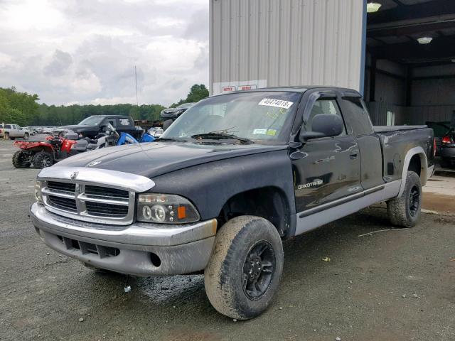 1B7GG22Y6XS174727 - 1999 DODGE DAKOTA BLACK photo 2