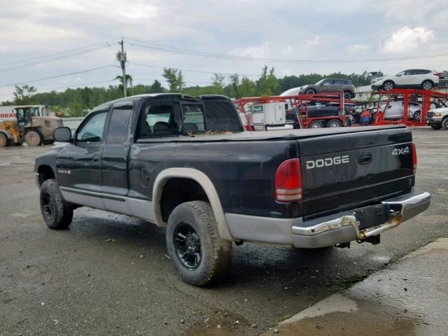 1B7GG22Y6XS174727 - 1999 DODGE DAKOTA BLACK photo 3