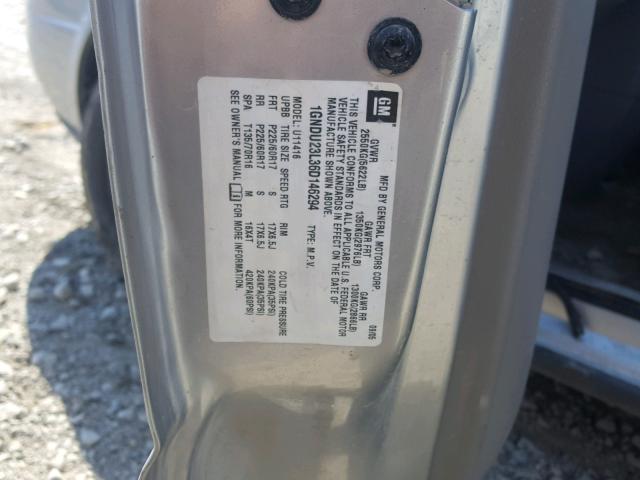 1GNDU23L36D146294 - 2006 CHEVROLET UPLANDER L 银色 照片 10