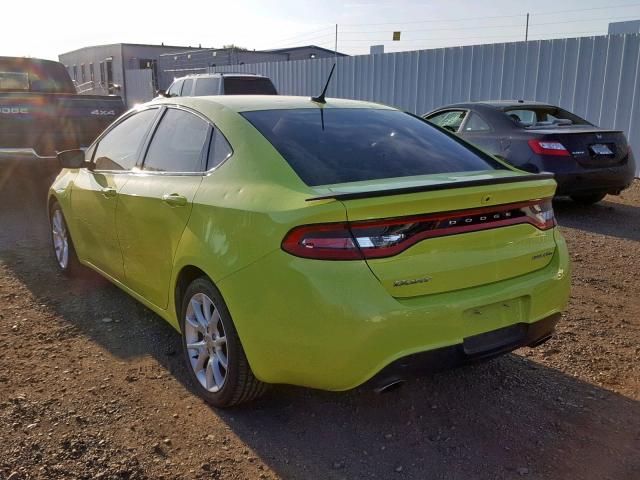 1C3CDFBA5DD197664 - 2013 DODGE DART SXT GREEN photo 3