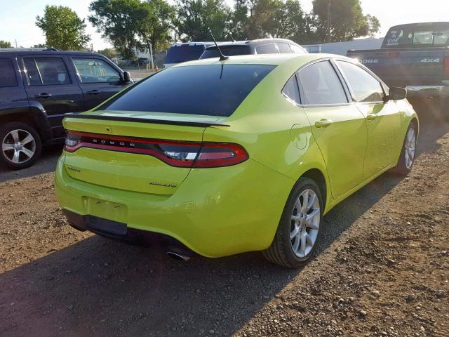 1C3CDFBA5DD197664 - 2013 DODGE DART SXT GREEN photo 4