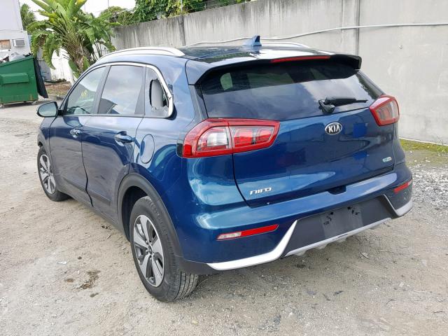 KNDCC3LC1H5071945 - 2017 KIA NIRO EX BLUE photo 3